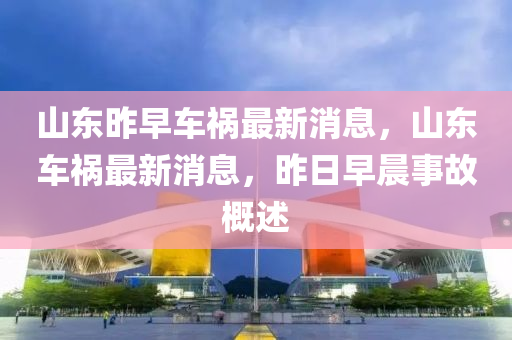 山東昨早車禍最新消息，山東車禍最新消息，昨日早晨事故概述石家莊阿鷗環(huán)保科技有限公司