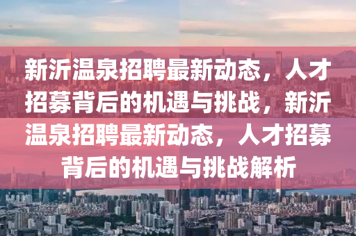 新沂溫泉招聘最新動態(tài)，人才招募背后的機(jī)遇與挑戰(zhàn)，新沂溫泉招聘最新動態(tài)，人才招募背后的機(jī)遇與挑戰(zhàn)解析石家莊阿鷗環(huán)保科技有限公司