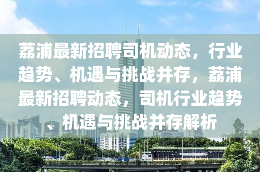 荔浦最新招聘司機動態(tài)，行業(yè)趨勢、機遇與挑戰(zhàn)并存，荔浦最新招聘石家莊阿鷗環(huán)?？萍加邢薰緞討B(tài)，司機行業(yè)趨勢、機遇與挑戰(zhàn)并存解析